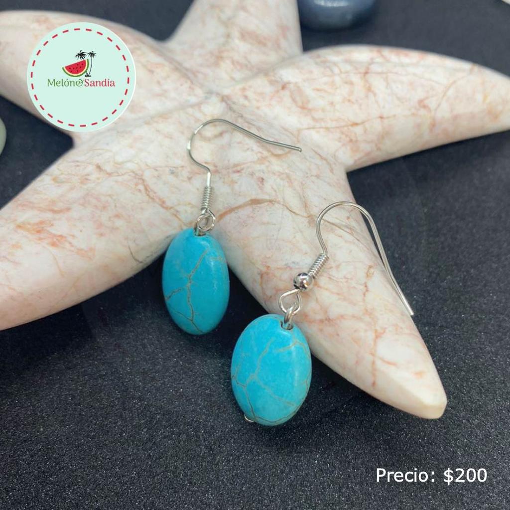Aretes Ovalo Turquesa