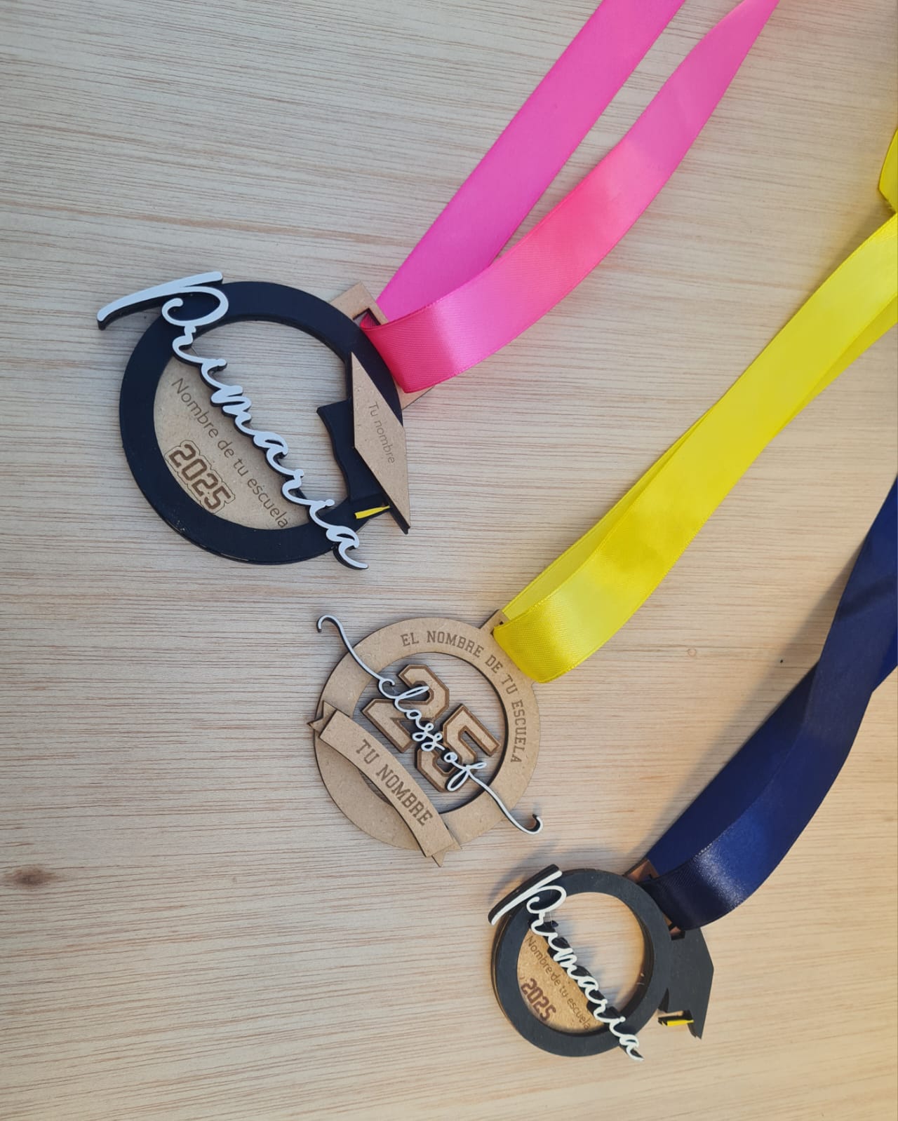 Medallas personalizadas - MDF - Para Graduados
