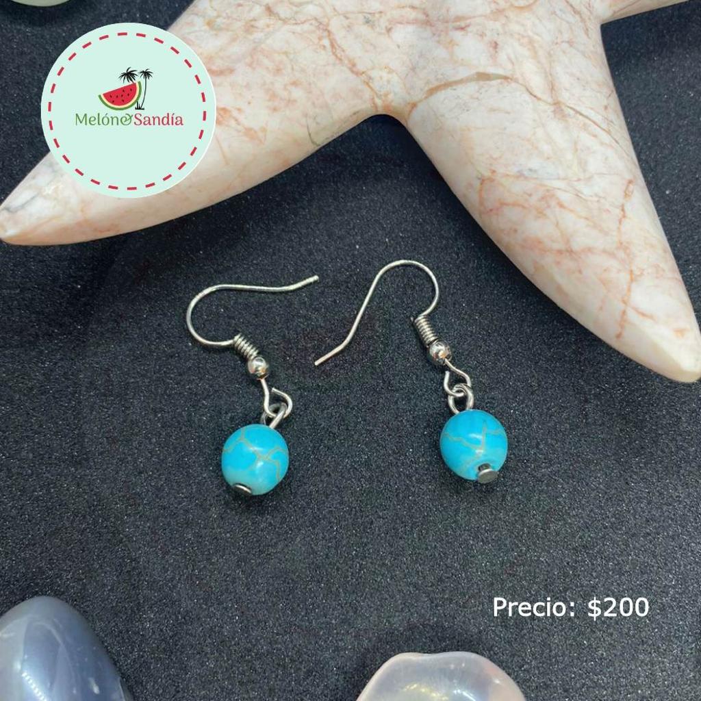 Aretes Esfera Turquesa