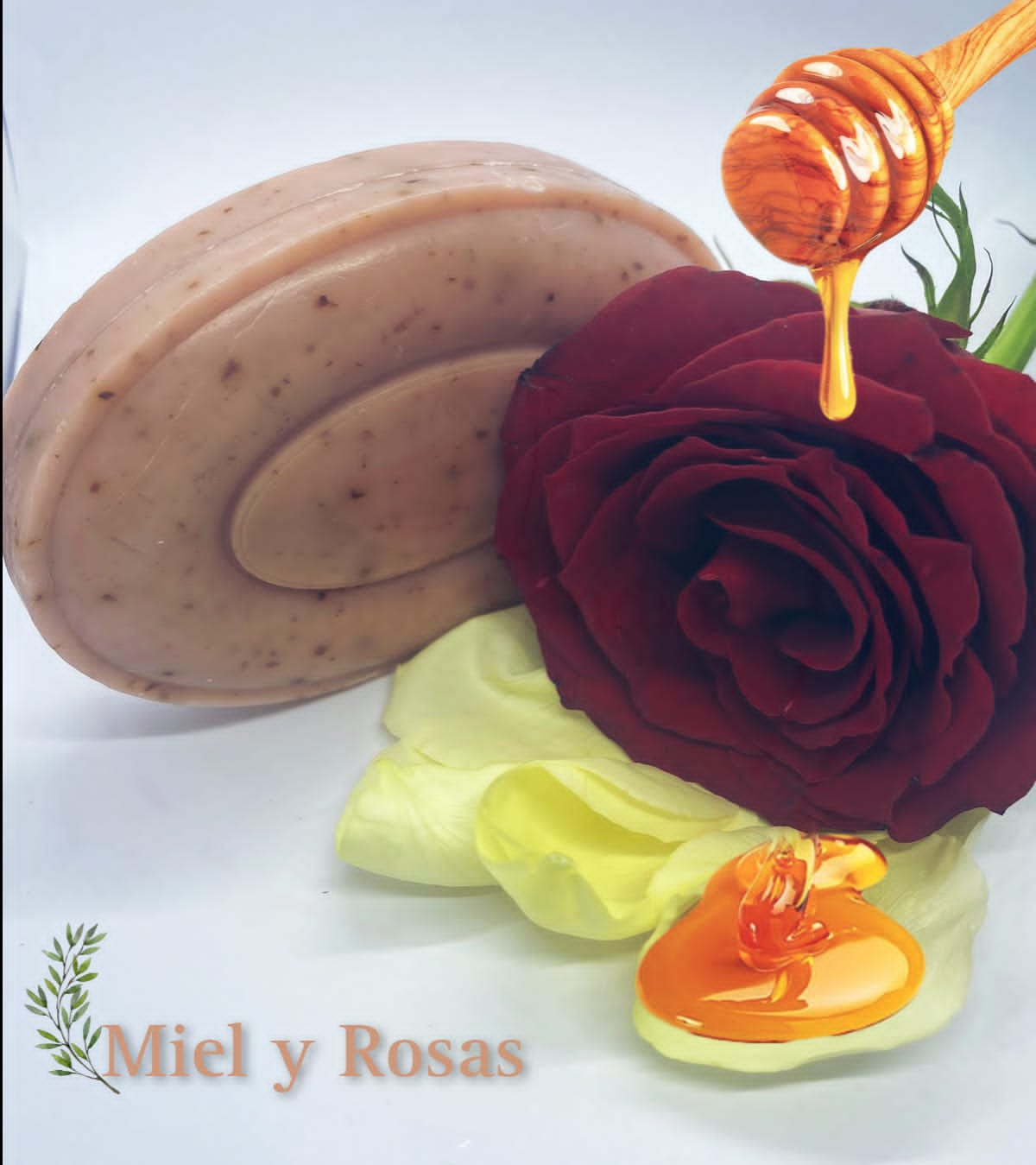 Jabón Natural de Miel y Rosas