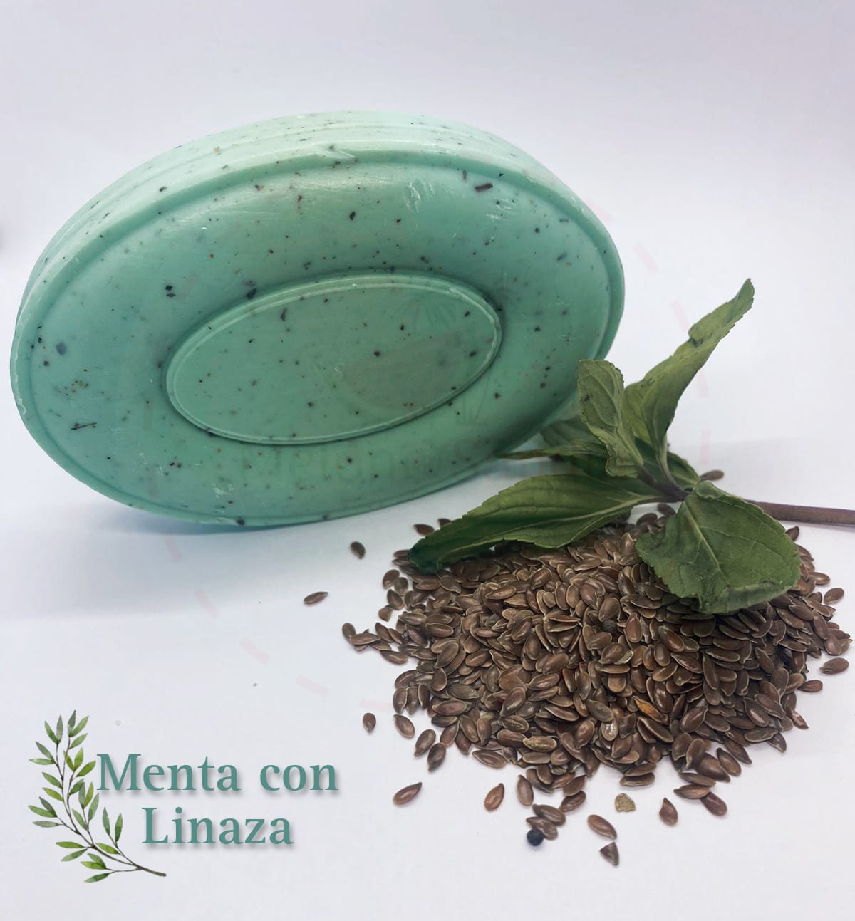 Jabón Natural de Menta con Linaza