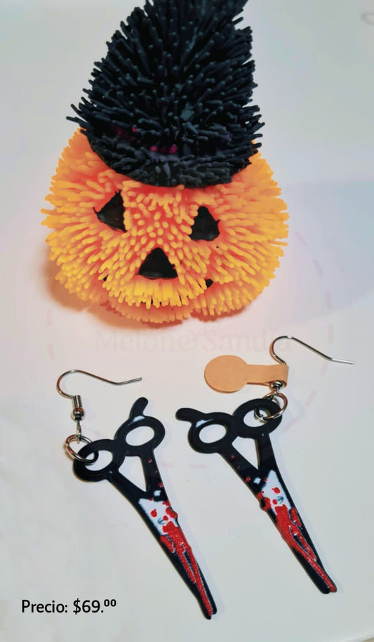 Aretes Tijeras Halloween