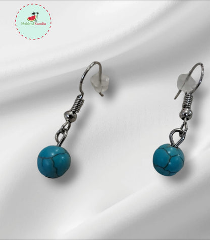 Aretes Esfera Turquesa